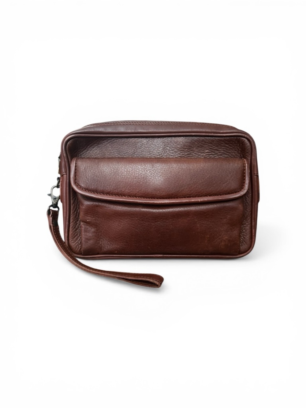 Bally Vintage Brown Leather Wristlet / Clutch with Front Pocket - Picture 1 of 11
